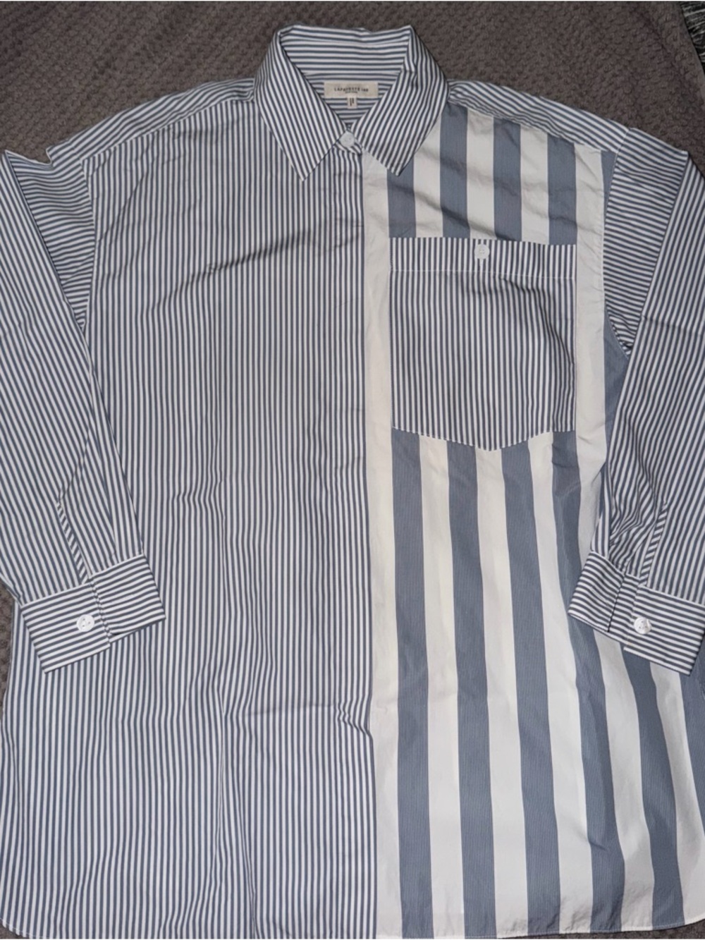 Lafayette 148 New York Scout Patchwork-Effect Striped shirt XS/S